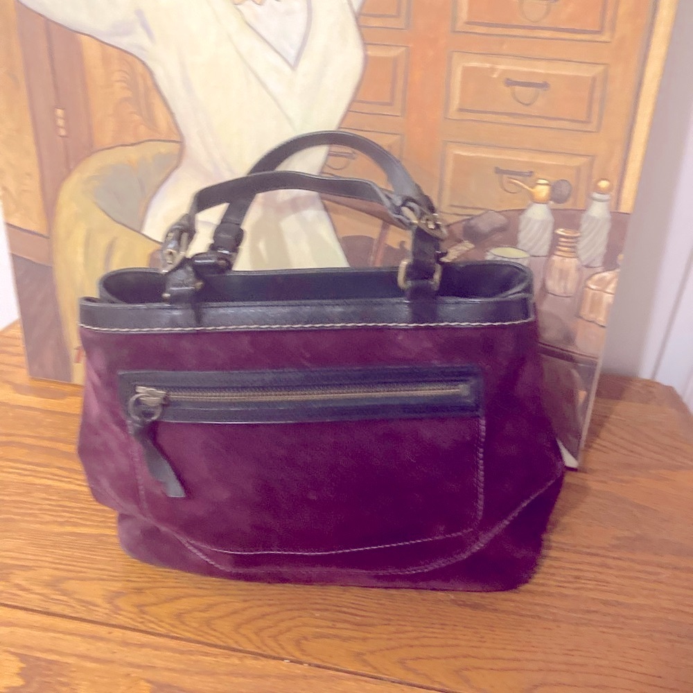 Vintage Coach Hampton Purple Suede Tassel Satchel - EUC E05S 7476 - Picture 3 of 12